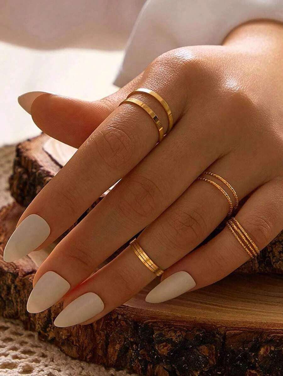 10pcs Alloy Ring Set - Yellow Gold - View 1