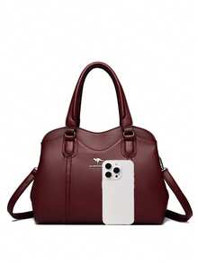 Genuine Soft Pu Leather Handbags For Women Vintage Shoulder Tote Bag Luxury Designer Ladies Large Capacity Purse Bags