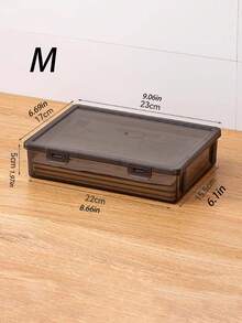 1pc/A4 Document Organizer Box, Office & Home Use Certificate Important File Storage Box, Stationery & Small Items Organizer, Card & Document File Box, Data Collection Storage Box, Pencil Case, School Supplies - Transparent Black - View 11