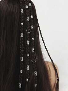 80件/套 金丝太阳形发圈混装，女士编织发饰，节日派对头饰，万圣节发饰，发夹，发卡，发卡 - 彩色 - 查看 3