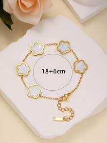 5pcs/Set Minimalist European & American Style Bracelet, Necklace, Ring Jewelry Set For Women, Suitable For Party, Gathering, Daily Wear - Five-piece Set - View 8