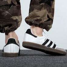 Adidas Samba OG Black White Grey Retro Casual Sneakers, Unisex - White - View 3
