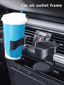 1 件黑色 ABS 车载杯架，通用出风口车载饮料瓶收纳架，烟灰缸架 - 黑色 - 查看 8