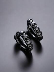 1 Cặp bông tai thiết kế đầu lâu xương bằng đồng dành cho nam, bông tai Punk cá nhân hóa thích hợp cho ngày thường, kỳ nghỉ, tiệc tùng, quà tặng ngày lễ - Nhiều màu - Xem 8