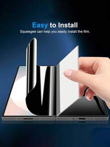1 Pack Anti-Spy Private Flexible Inner Film [Non-Glass] Compatible With Samsung Galaxy Z Fold 7 6 5 4 3 2 5G, Full Coverage, Case Friendly, Bubble Free, Anti-Scratch, Self-Healing - Black - View 6
