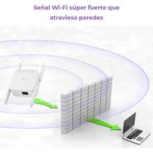 1200Mbps Repetidor de Señal WiF, 2.4G 300Mbps/5G 867Mbps, 4 Antenas, Extensor de Señal WiFi Inalámbrico Universal, Amplificador de Señal WiFi de Enchufe Pared, Repetidores de Red, WiFi Extender - Blanco/1200M - Ver 5