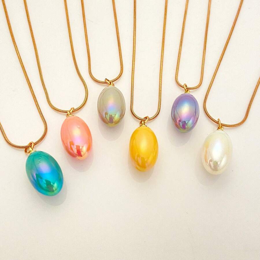 Dây chuyền họa tiết giọt nước Dopamine dành cho nữ, mặt dây chuyền hạt nho thời trang tối giản đa năng - A - Xem 1