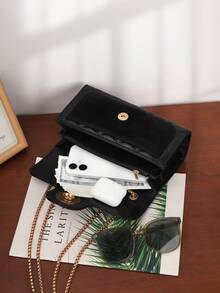 Geantă de umăr pentru femei la modă vintage, geantă elegantă cu lanț, husă mică pentru telefon din piele texturată