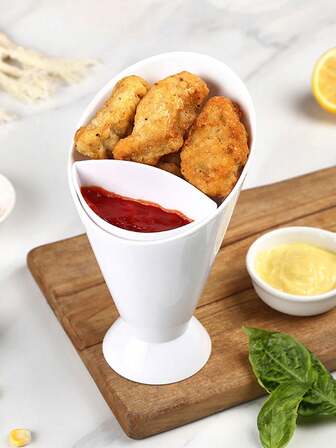 1pc Creative French Fry Cup With Dipping Sauce Container, Kitchen Supplies Salad Bowl Snack Portable Cup