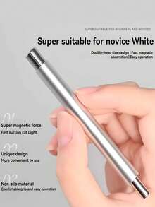 1支升级版猫眼美甲凝胶，带玻璃珠磁铁，粉色/银色/绿色/玫瑰金猫眼磁性指甲油，配有双头磁棒，磁吸力强，多功能美甲设计工具