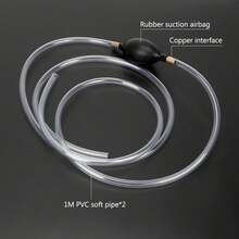 Bomba de combustible para coche, sifón, tubo de PVC, bomba manual de líquido de gasolina y diésel, bomba de transferencia de agua y aceite, accesorios para automóviles - Negro - Ver 3