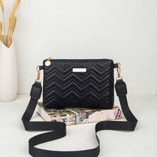 Nueva bolsa de cadena con relieve de onda, bolso de hombro, embrague, bolso sobre de moda - Blanco - Ver 3