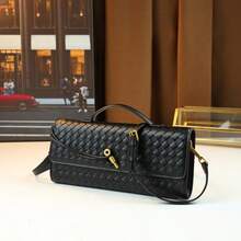 Bolso de mano de noche tejido de moda, bolso de hombro cruzado de gran capacidad para mujer, bolso baguette - Multicolor - Ver 4