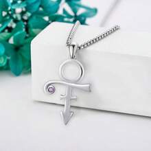 Prince Symbol Necklace Sterling Silver Prince Pendant Necklace For Men Prince Symbol Jewelry Gifts For Prince Fans Black White