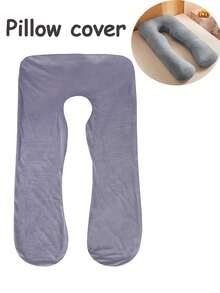 1pc Removable & Washable U-Shaped Pregnancy Pillow Cover (Cover Only)