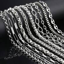 1m 304 Stainless Steel Jewelry Chain, Multi-Style DIY Bracelet Necklace Accessories, Rust-Proof Decorative Chain For Clothing - Stainless Steel Chain - View 3