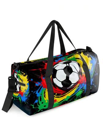 Kids' Travel Bag, Dinosaur/Train/Soccer/Tiger/Dragon Baby Prints, Weekend Getaway/Business Trip/Short Trip Crossbody Bag, Multi-Functional Large Capacity Handbag, School Clothes Organizer Lightweight Bag