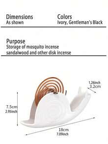 A White Cute Snail Shape Crawling Full Of Dynamic Ingenuity, Fireproof Plastic Material To Hold Up Curls Of Mosquito Incense, Both Practical Mosquito Repellent, But Also Breathing Home Art. St. Patrick's Day Greenery, Easter Vitality And Spring Rosy Melted Into The Spiral Pattern, Placed On The Windowsill, Coffee Table, So That The Mist With The Flow Of Snail Shells For The Living Room, Bedroom Decorated With Natural Poetry Will "Crawl", Unlocking Both Practical And Aesthetic Space Magic. - White - View 5