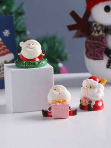 3pcs/5pcs/10pcs Mini Santa Claus Figurines, Cute Resin Statues, Christmas Decorations, Party Supplies, Miniature Landscape Decor, Home Decor, DIY Crafts Room Decor Winter Christmas Decorations Home Christmas Gifts Christmas Decor