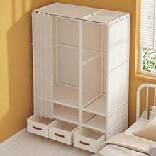 Limited Stock: 2-Drawer Metal Wardrobe With Hanging Rail | Tool-Free Assembly Wardrobe Storage Unit | High-Capacity Bedroom/Dormitory Storage Cabinet | Free Delivery Included Limited Stock: Double-Drawer Metal Wardrobe With Hanging Rail | Tool-Free Assembly Wardrobe Storage Unit | High-Capacity Bedroom/Dormitory Storage Cabinet | Free Delivery - Trắng 1 - Xem 2