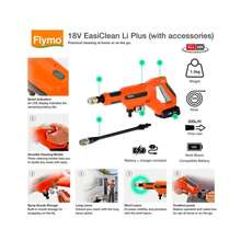 FLYMO Easiclean Li 18V Plus Portable Pressure Washer 24 Bar - Orange - View 3