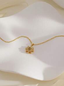 1pc Women's Personalized Projection Necklace, 18K Gold Plated Custom Photo Projection Necklace, Girlfriend Memorial Photo Necklace, Customized Gift For Girlfriend, Mom, Bridesmaid Jewelry - Sun 2 - View 10