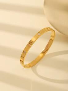 Set da 3 braccialetti in acciaio inossidabile placcato oro 18K a forma di quadrifoglio, adatti per feste, uso quotidiano, stile europeo e americano, personalizzati, generosi, con zirconia cubica di lusso, set di gioielli da matrimonio, regalo per ragazze, donne, parenti, amici, per matrimoni, compleanni, San Valentino