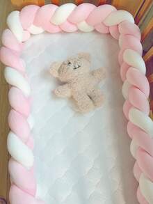 1 件编织婴儿床保险杠、三股编织包裹婴儿床内衬、INS 婴儿柔软打结编织婴儿床保险杠、婴儿靠垫保险杠、新生儿装饰床上用品、编织保险杠垫、婴儿床护栏、育儿室装饰、保护婴儿免受碰撞的婴儿床上用品，新生儿的绝佳礼物 - 白粉粉 - 查看 7