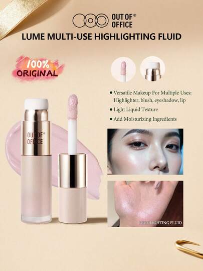  OUT OF OFFICE LUME Multi-Purpose Highlighter - Suitable For Cheekbones, Brow Bones, Cupid's Bow And Collarbones, Layerable For A Radiant Glow, Lightweight And Hydrating Formula, Suitable For All Skin Tones, Travel-Friendly Makeup Essential, 7g/0.25oz