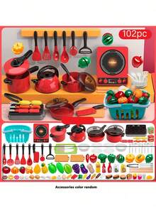 Kids Kitchen Fruit Cutting Playset, Vegetable Pretend Play Toy, Cake Cutting Toy For Boys And Girls - Multicolor - View 10