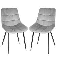 Juego de 2 sillas de comedor, tapizadas en terciopelo, silla de comedor ergonómica, capacidad de carga 120 kg