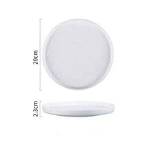 1pc Black Textured Round Steak Plate, With Embossed Hammered Pattern Design, Matte Finish Surface Creates Stable And Artistic Atmosphere, Suitable For Serving Exquisite Dishes Like Steak - Multicolor - View 2