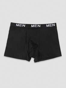 Men's Black Simple Fashion Butt Letter Progress Bar Graphic Comfortable Breathable Elastic Everyday Boxer Briefs - Black - View 2