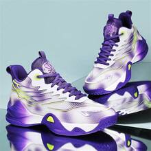 Men's Shoes Fashion Sneakers Breathable Running Shoes Men Arch Support Basketball Shoes Non Slip Sport Shoes Size:38-46 - White Purple - View 6