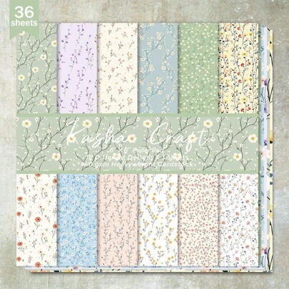 36 hojas de 6 pulgadas (Patrones florales frescos tipo Ditsy) de papel para scrapbooking, adecuado para diarios de balas, collages, tarjetas de felicitación, scrapbooks y manualidades