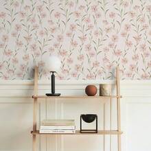 Rotolo di carta da parati floreale rosa di 44 x 1000 cm / 44 x 1200 cm, autoadesiva, impermeabile e rimovibile, per decorazione domestica, mobili e fai-da-te