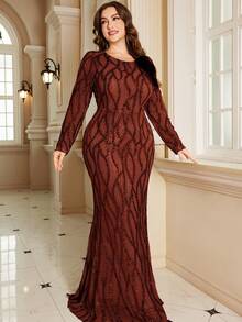 XUIBOL Váy cưới cho mẹ cô dâu tay ngắn sang trọng, trang trọng (Đính kèm nhiều họa tiết) - Rỉ Nâu - Xem 8