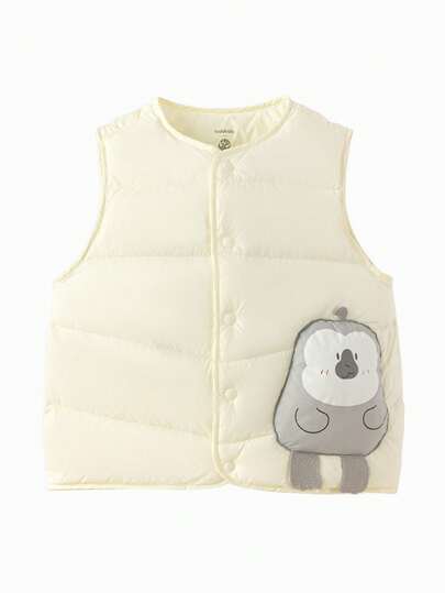 Balabala Chaleco acolchado con diseño de animales del zoológico para niños, cálido y lindo para el invierno 2025