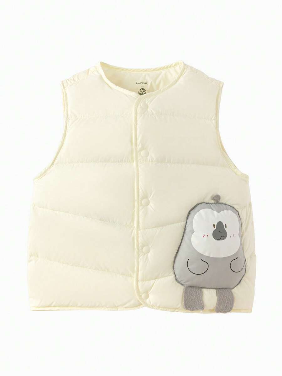 Balabala Kids Animal Zoo IP Down Vest Toddler Winter 2025 Warm & Cute - Milky White - View 1