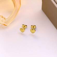 4pcs Stainless Steel Luxury Heart Jewelry Set For Women, Titanium Steel 18K Gold Plated Necklace, Bracelet, Earrings, Unique Design, Sweet & Cool, Great Gift