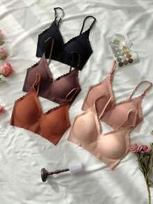 5 piezas/Conjunto de sujetador adhesivo sin costuras, ropa interior de mujer, lencería,Ropa interior transpirable y cómoda sin anillo de acero - Multicolor - Ver 5