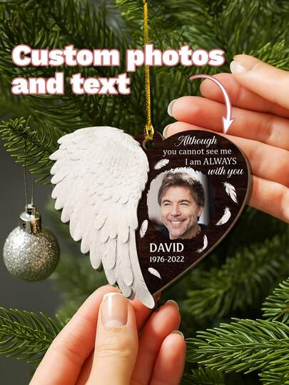 1pc Customized I'M Always With You In Loving Memory - Personalized Acrylic Ornament,Custom Deceased Photos-Circular Christmas Transparent Ornament,Sympathy Gift,Christmas Gifts In Memory Of The Deceased,Christmas Tree Ornament,Personalized Gifts,Customized Christmas Gifts,Christmas,Ornaments