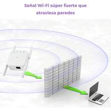 1200Mbps Repetidor de Señal WiF, 2.4G 300Mbps/5G 867Mbps, 4 Antenas, Extensor de Señal WiFi Inalámbrico Universal, Amplificador de Señal WiFi de Enchufe Pared, Repetidores de Red, WiFi Extender - Blanco/1200M - Ver 11