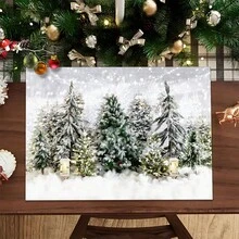 1 pezzo/4 pezzi/6 pezzi Tovagliette in lino con motivo albero di Natale, adatte per tavolo da pranzo, Natale, possono essere regali di Natale, decorazioni natalizie, applicabili per tutte le stagioni, tovagliette da tavolo moderne lavabili, decorazione per la stanza, sottobicchieri, tappetini per tavolo da cucina e da pranzo, decorazione per feste interne/esterne, decorazione per la casa, regali ideali