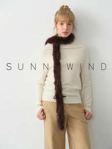 1 pieza Bufanda de mujer de unicolor de poliéster polar, minimalista y de moda para uso diario