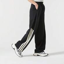 Adidas 阿迪达斯2025新款女子休闲宽松阔腿百搭裤 - 黑色 - 查看 3