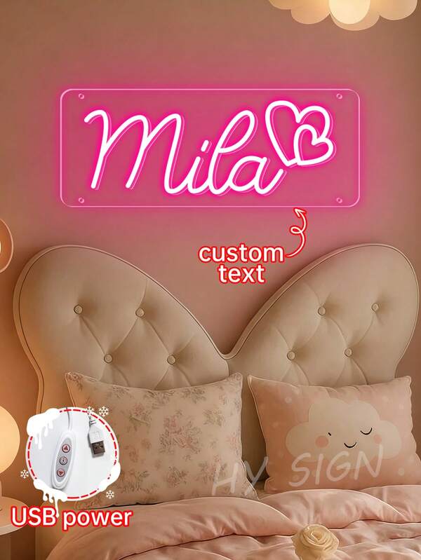 Placa de luzes de neon LED personalizadas para decoração de quarto, placa de neon retangular personalizável tamanho 5 pol.-20 pol., decoração de Natal para casa, presente de aniversário e Natal personalizado.