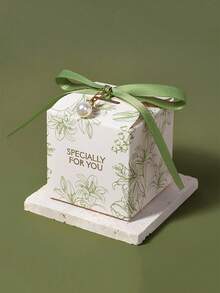 5/10 件花卉印花丝带礼品包装盒，创意精致“特别为你”婚礼回礼糖果袋礼盒，派对小礼物生日情人节礼盒情人节