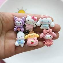 50pcs Sanrio Cartoon Tsukineko Family Series, Hello Kitty, Kuromi, My Melody, Pompompurin And Cinnamoroll Cute Mini Character Pendant Set, Suitable For Resin DIY, Jewelry Making Accessories, From Famous Brand, Ideal For Decoration And Holiday Gifts, Handmade Crafts, Phone Charms, Funny Design, Adorable Charm, Lightweight Material, High-Quality Decorative Accessories, Mini Figurines, Decorative Charm, Craft Hobby, Jewelry Makers, Valentine's Day Small Gift