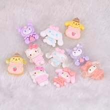 50pcs Sanrio Cartoon Tsukineko Family Series, Hello Kitty, Kuromi, My Melody, Pompompurin And Cinnamoroll Cute Mini Character Pendant Set, Suitable For Resin DIY, Jewelry Making Accessories, From Famous Brand, Ideal For Decoration And Holiday Gifts, Handmade Crafts, Phone Charms, Funny Design, Adorable Charm, Lightweight Material, High-Quality Decorative Accessories, Mini Figurines, Decorative Charm, Craft Hobby, Jewelry Makers, Valentine's Day Small Gift